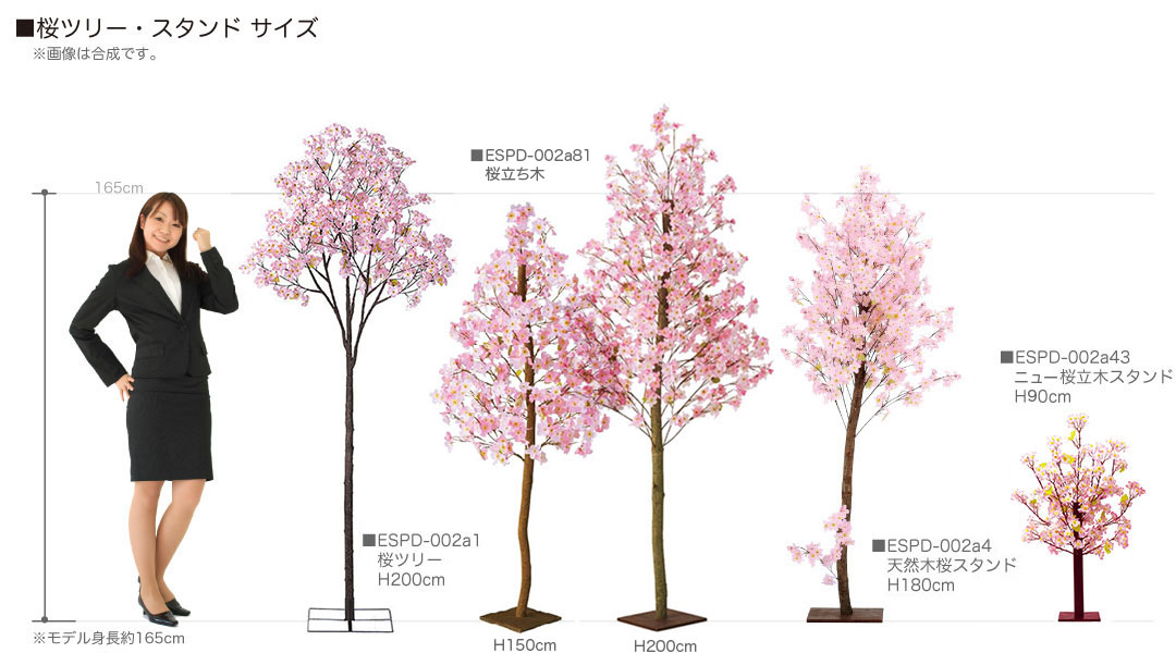 桜ツリーサイズ比