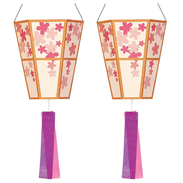 ぼんぼりペーパーハンギング【白地×桜】