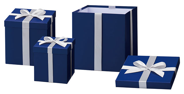 装飾用プレゼントボックス【ブルー】