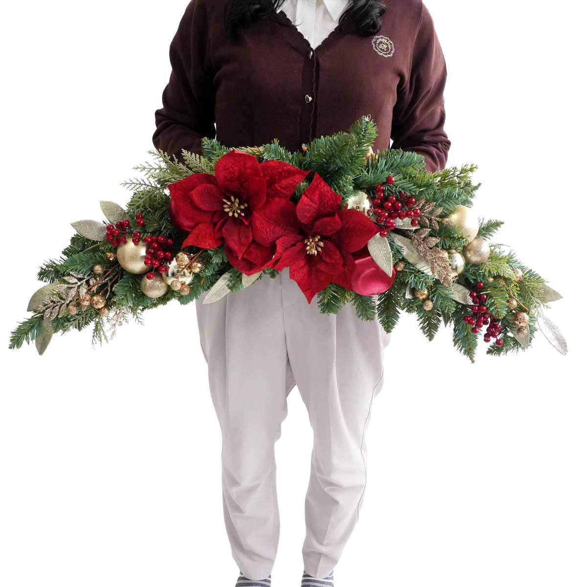 ポインセチア&ボールスワッグ