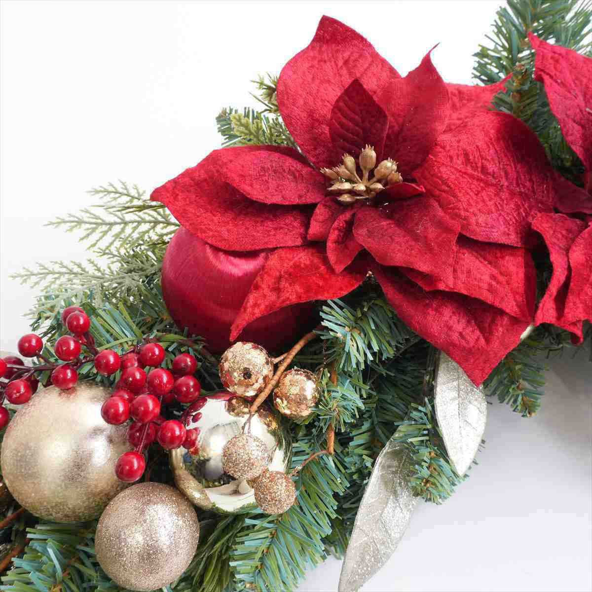 ポインセチア&ボールスワッグ