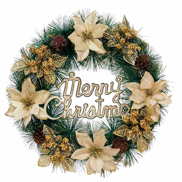 クリスマスナチュラルリース【ゴールド】