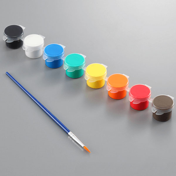 アクリル絵の具8色セット(筆付き)