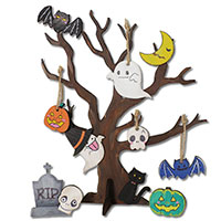 木製ハロウィンツリー作り